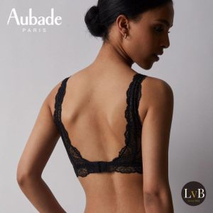 Aubade Danse des Sens triangle bralette bh in zwart – luxe kanten bh zonder beugel, elegant en comfortabel damesondergoed
