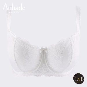 Aubade Danse des Sens comfort balconnette bh in Opale – luxe kanten beugel bh met comfortabele pasvorm en elegante details, damesondergoed van Aubade
