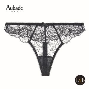 Aubade Danse des Sens string in zwart – elegante kanten string met verfijnde details, luxe damesondergoed van Aubade