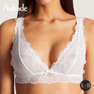 Aubade Danse des Sens triangle bralette bh zonder beugel in Opale – elegante kanten bh zonder beugel, comfortabel en luxe damesondergoed van Aubade