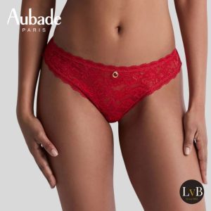 Aubade Rosessence string van kant in Gala Red