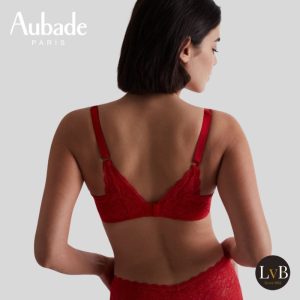 Luxe Aubade Rosessence voorgevormde balconnet BH Gala Red — elegante en comfortabele pasvorm.