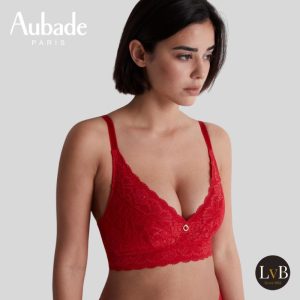 Aubade Rosessence comfort bralette bh van kant in gala red