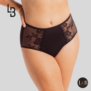 Louisa Bracq Elise 419-50 tailleslip in zwart met verfijnd borduurwerk