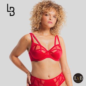 Louisa Bracq Série 471-01 full cup bh rood met luxe borduurwerk