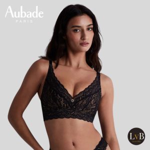 Aubade Rosessence bralette triangel bh zonder beugels van kant in zwart