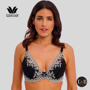 Wacoal Embrace Lace voorgevormde plunge bh zwart wit voorkant