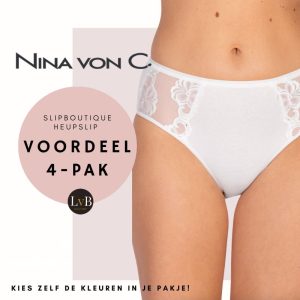 Nina von C slipboutique heupslip 4 pack voordeel 40-70-880 zelf kleuren kiezen