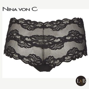 Achterzijde van Nina von C hipster zwart 40-130-880 met kanten afwerking