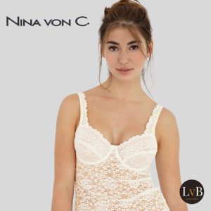 Nina von C Millefleurs BH hemd champagne ivoor met kant – artikel 49-360-444