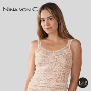 Nina von C Millefleurs tanktop latte macchiato dames hemdje katoen modal