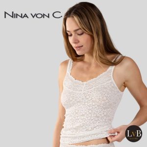 Nina von C Millefleurs tanktop wit dames hemdje katoen modal