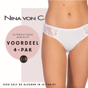 Nina von C slipboutique mini slip 4 pack voordeel 40-50-880 zelf kleuren kiezen