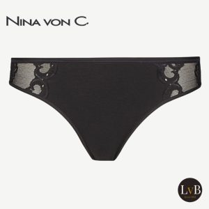 Nina von C mini slip zwart 40-50-880 met kanten inzet