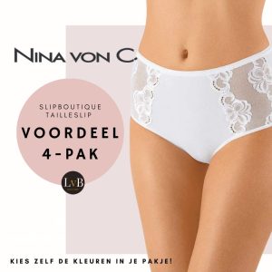 Nina von C tailleslip 4 pack voordeel wit 40-160-880-0 zelf kleuren kiezen