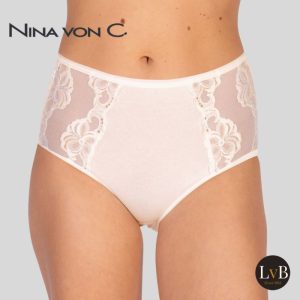 Detail van Nina von C tailleslip champagne ivoor met transparant kant