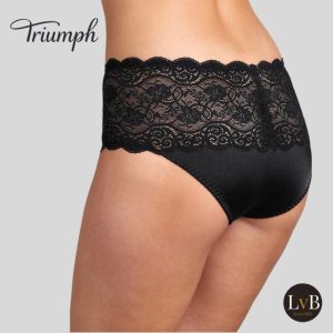 Achterkant van de Triumph Amourette Maxi slip zwart met kanten achterpand