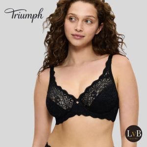 Triumph Amourette W beugel bh 10209574 zwart vooraanzicht grote cupmaat