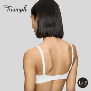 Achterkant van de Triumph Amourette W beugel bh wit met verstelbare bandjes