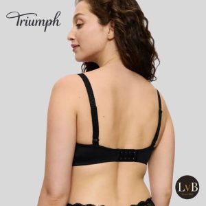 Achterkant van de Triumph Amourette W beugel bh zwart met brede bandjes