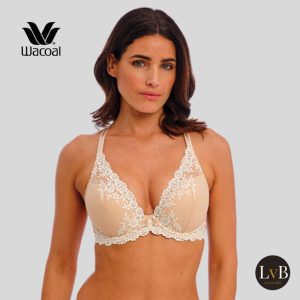 Wacoal Embrace Lace plunge bh naturally nude ivory detail voorkant