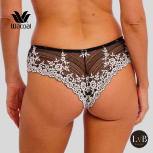 Wacoal Embrace Lace tanga zwart detail achterkant