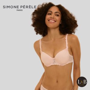 Vooraanzicht model Simone Pérèle Andora balconnet BH poeder blush