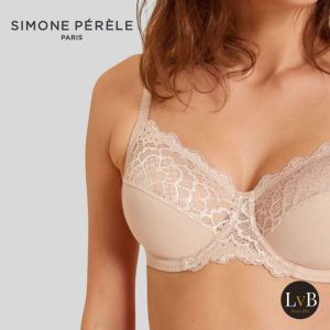 Simone Perele Caresse beugel bh 739 peau rosé huidkleur detail kant