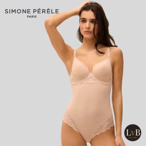 Simone Perele Caresse body peau rosé huidkleur gedragen model voorkant