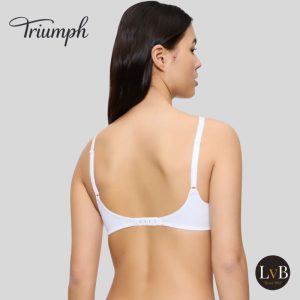 Achterkant van de Triumph Amourette PX bh zonder beugel wit met verstelbare bandjes