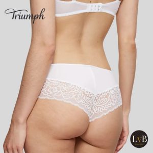 Achterzijde van de Triumph Amourette Spotlight hipster wit met kanten details