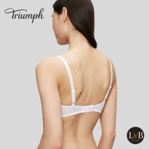 Achterzijde van de Triumph Amourette Spotlight WHP X wit met verstelbare schouderbandjes