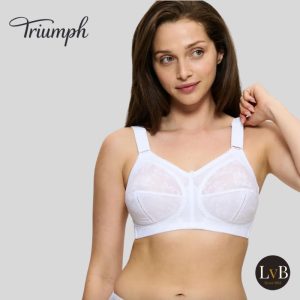 Triumph Doreen BH zonder beugel wit op model – comfortabele steun BH