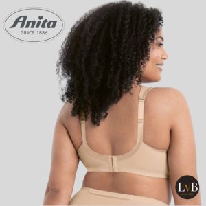 Achterkant van Anita Clara 5459 bh zonder beugel in sand met brede rugband en verstelbare schouderbanden