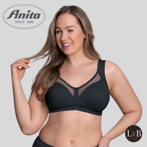 Anita Clara 5859 comfort bh zonder beugel met gladde cups in zwart met natuurlijke pasvorm