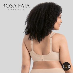Achterkant Rosa Faia Twin beugel bh 5490 deep sand met brede band en verstelbare bandjes