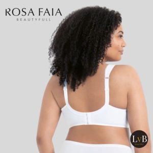 Achterkant Rosa Faia Twin beugel bh 5490 wit met brede band en verstelbare bandjes
