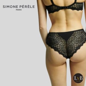 Simone Perele Caresse shorty zwart achterkant model kant