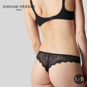 Simone Perele string zwart achterkant model kanten tanga dames