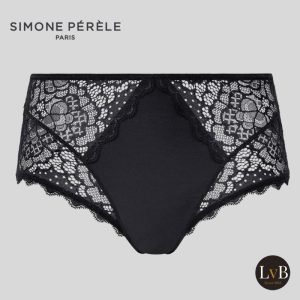 Simone Perele Caresse tailleslip 12A770 zwart hoge slip kant dames