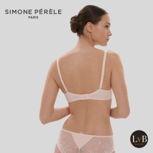 Simone Perele Delice plunge bh achterkant poeder blush verstelbare bandjes