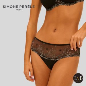Simone Perele Delice shorty zwart op model luxe dames lingerie slip