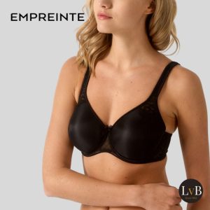 Model draagt Empreinte Melody voorgevormde full cup bh in zwart artikel 0094