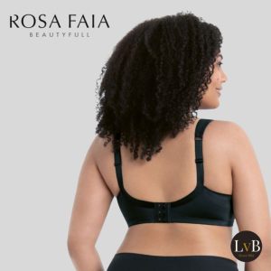 Model van achteren met Rosa Faia Twin Soft bh zwart zonder beugel