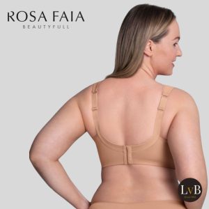 Achteraanzicht van de Rosa Faia Twin Soft bh zonder beugel 5493 in de kleur Deep Skin