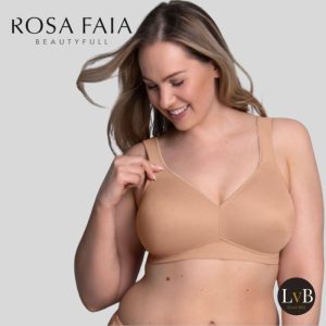 Vooraanzicht van de Rosa Faia Twin Soft bh zonder beugel 5493 in Deep Skin