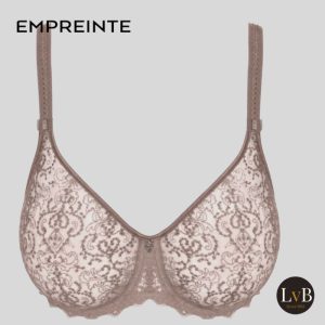 Empreinte Cassiopee beugel bh 07151 Rose Sauvage met naadloze cups en luxe bloemenborduurwerk.