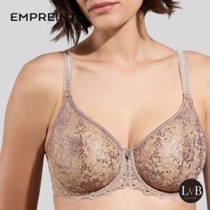 Empreinte Cassiopee beugel bh 07151 Rose Sauvage met naadloze cups en luxe bloemenborduursel.