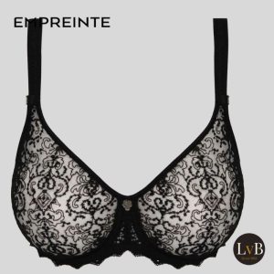 Empreinte Cassiopee beugel bh 07151 zwart met naadloze cups en luxe Frans borduurwerk.
