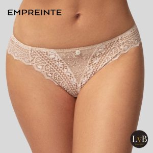 Empreinte Cassiopee string Creamy Beige gedragen luxe dameslingerie